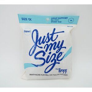 Vintage L'eggs Just My Size Light Support Sheer Toe Suntan Pantyhose Size 1X